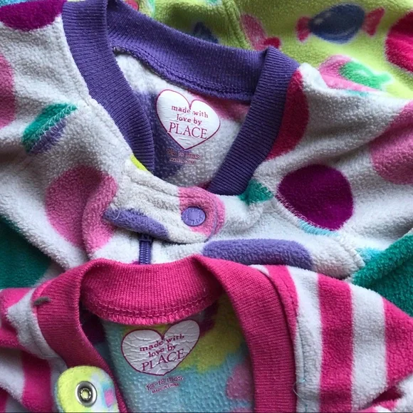 Children’s Place Girls’ Fleece Footie Sleeper Set - Picture 8 of 12